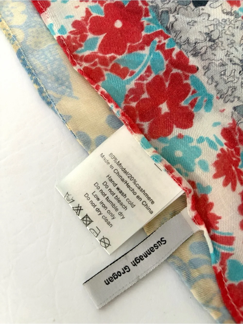 Anthropologie Susannagh Grogan Infinity Scarf Cashmere Bland Patchwork Floral